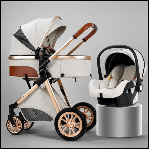 Luxury Off-Road Baby Stroller 3 in 1 High Landscape Baby Cart Can Sit Can Lie Portable Pushchair Baby Cradel Infant Carrier