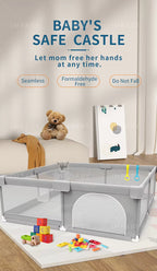 Baby Playpen — Foldable Play Yard with Protective Padding