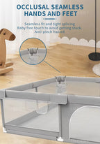 Baby Playpen — Foldable Play Yard with Protective Padding