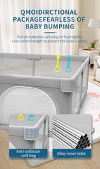 Baby Playpen — Foldable Play Yard with Protective Padding