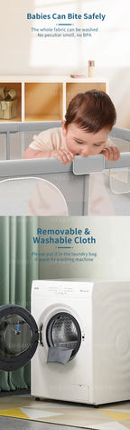 Baby Playpen — Foldable Play Yard with Protective Padding