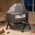 Bedside Bassinet — Breathable Mesh, Portable Newborn Sleeper