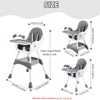 Convertible Baby High Chair – Double-Layer Feeding Tray, Toy Bar & 5-Point Safety