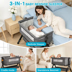 Bedside Bassinet — Breathable Mesh, Portable Newborn Sleeper