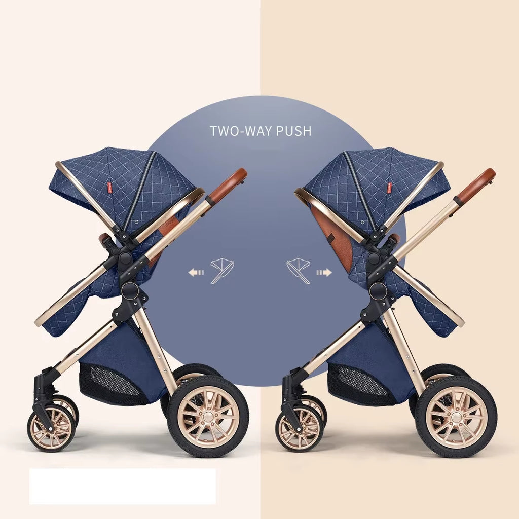Luxury Off-Road Baby Stroller 3 in 1 High Landscape Baby Cart Can Sit Can Lie Portable Pushchair Baby Cradel Infant Carrier