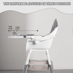 Convertible Baby High Chair – Double-Layer Feeding Tray, Toy Bar & 5-Point Safety
