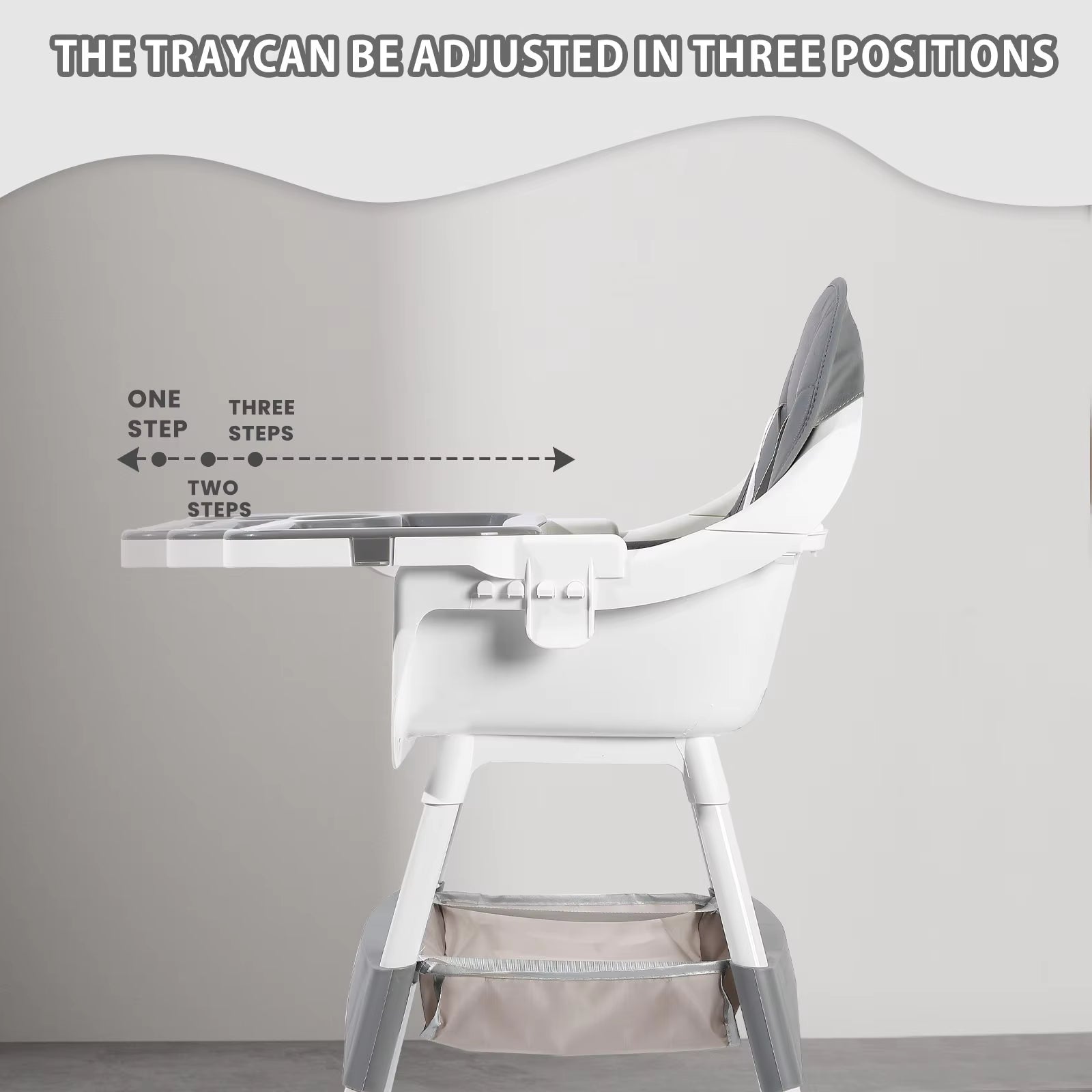 Convertible Baby High Chair – Double-Layer Feeding Tray, Toy Bar & 5-Point Safety