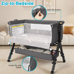 Bedside Bassinet — Breathable Mesh, Portable Newborn Sleeper