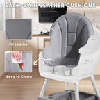Convertible Baby High Chair – Double-Layer Feeding Tray, Toy Bar & 5-Point Safety