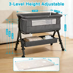 Bedside Bassinet — Breathable Mesh, Portable Newborn Sleeper