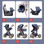 3-in-1 All-Terrain Stroller — Bassinet, Car Seat & Pushchair