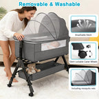 Bedside Bassinet — Breathable Mesh, Portable Newborn Sleeper