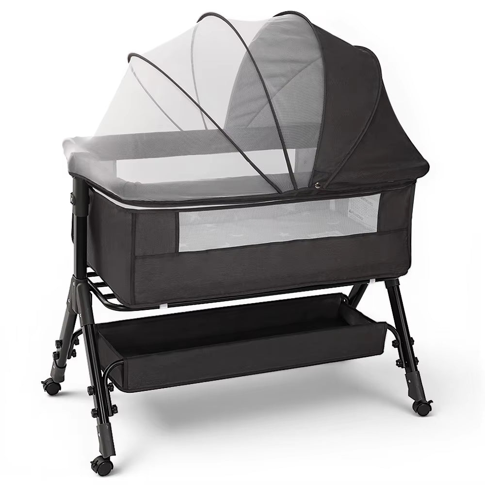 Baby Bassinet Bedside Sleeper, Portable Newborn Bassinet for Baby, Bedside Crib with 360° Visible Breathable Mesh Window