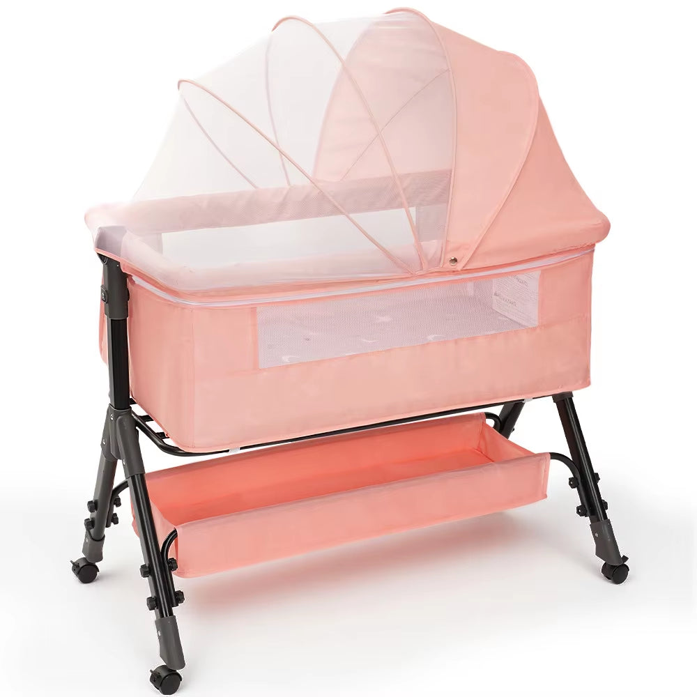 Baby Bassinet Bedside Sleeper, Portable Newborn Bassinet for Baby, Bedside Crib with 360° Visible Breathable Mesh Window